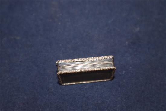 A William IV silver vinaigrette, with pierced gilt grille, engraved with a lyre, Edward Edwards II, London, 1834, 44mm.